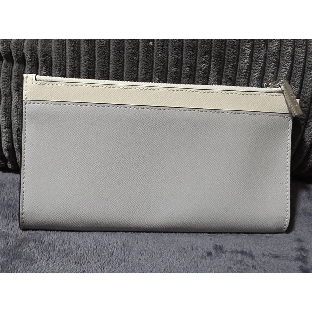 KATE SPADE Madison Colorblock Lg Continental ZipAround Wallet PlatinumGray EuC
